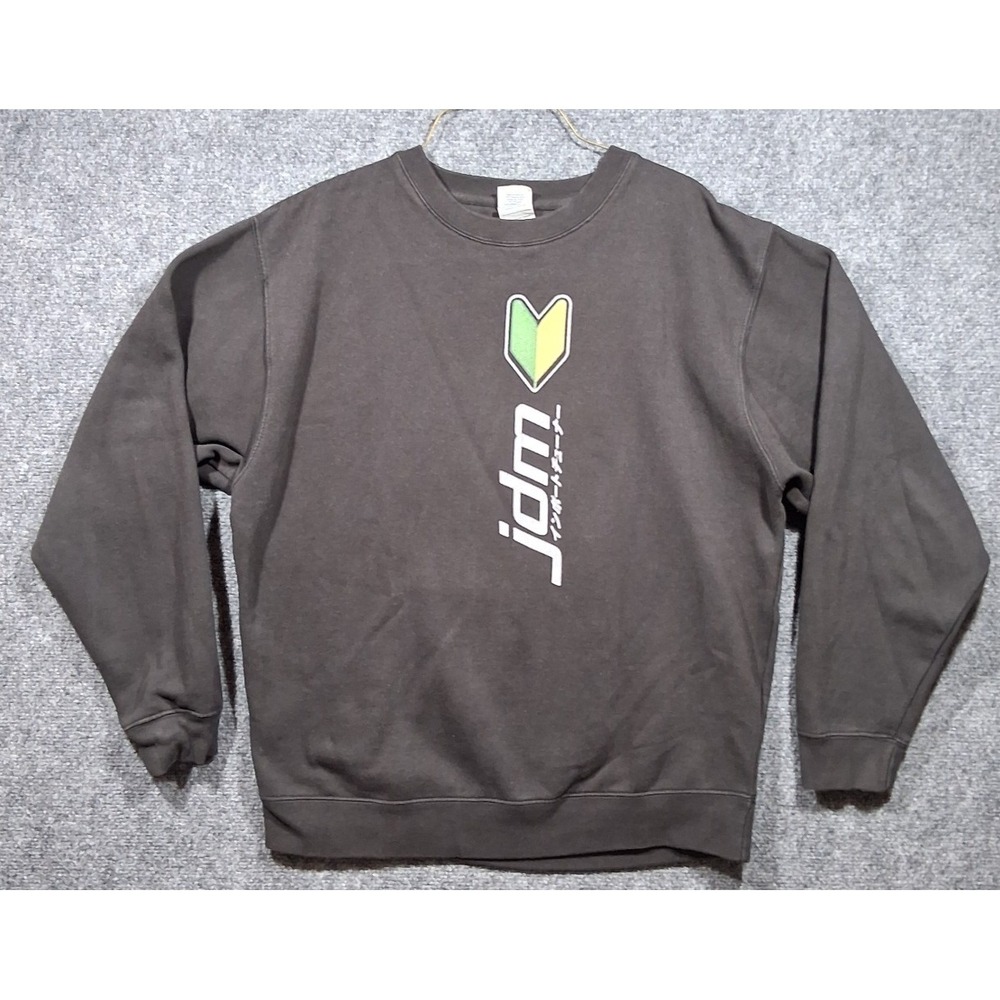 Delta Fleece Mens Jdm Japanese Domestic Market Graphic Sweatshirt Black Large